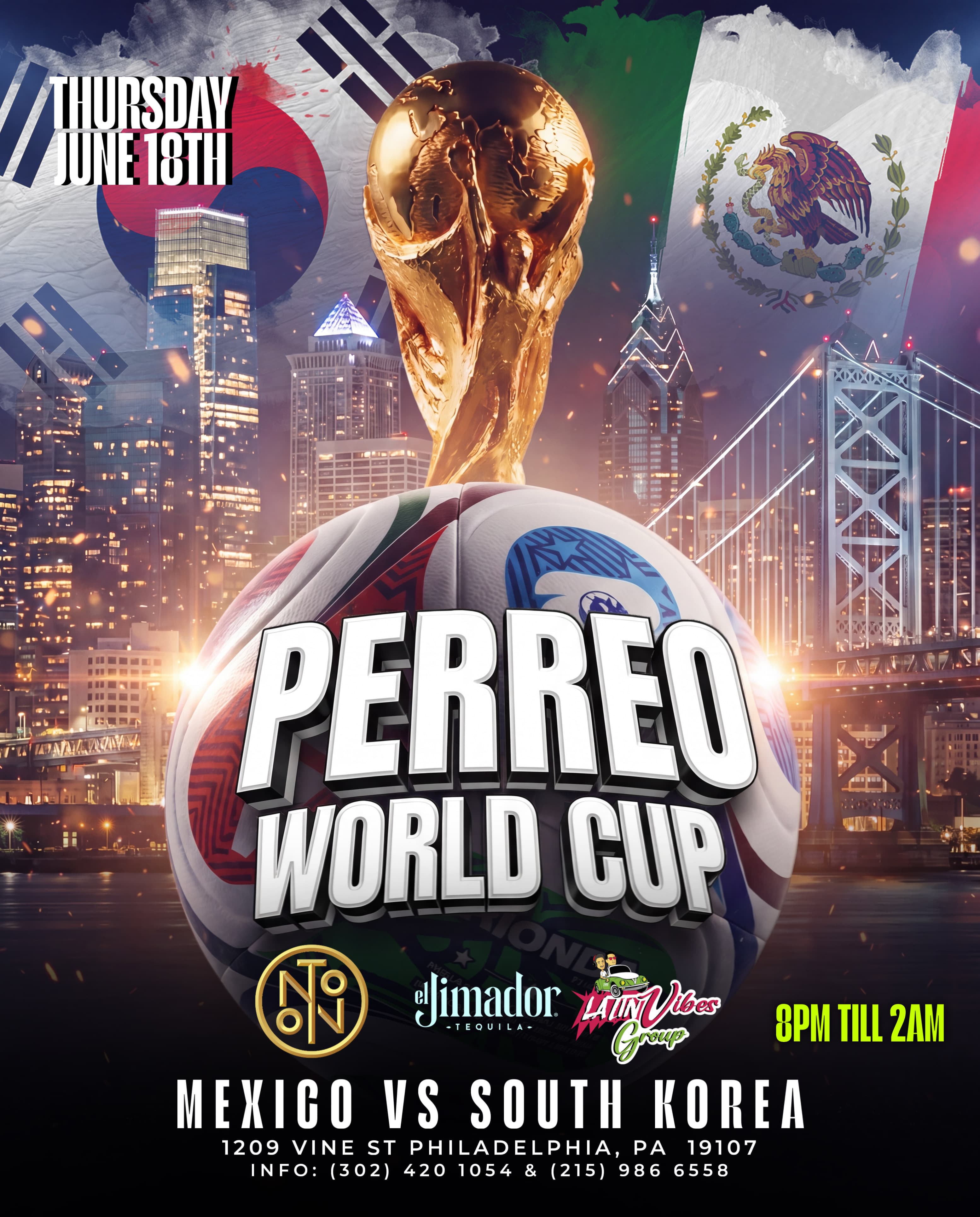 Perreo World Cup: Mexico vs South Korea Watch Party @ NOTO Philadelphia