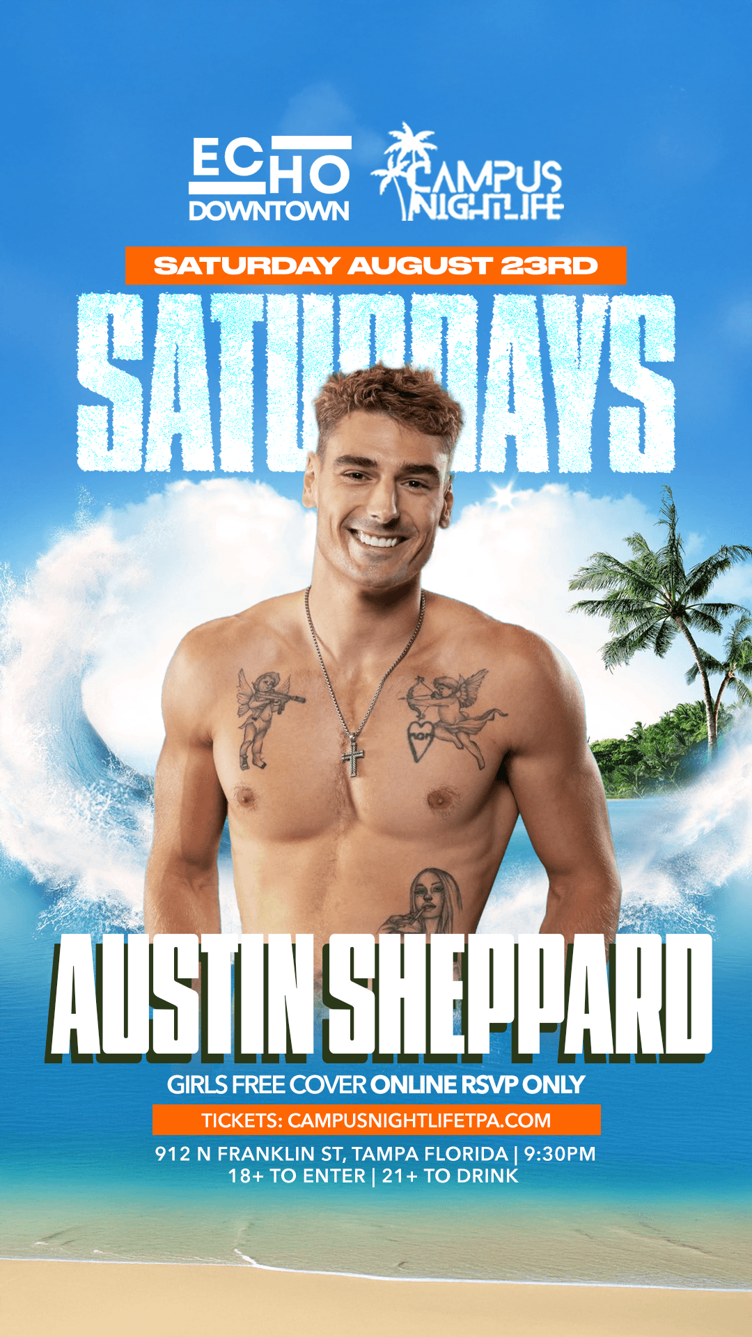 AUSTIN SHEPARD FROM LOVE ISLAND IS HOSTING ECHO DOWNTOWN