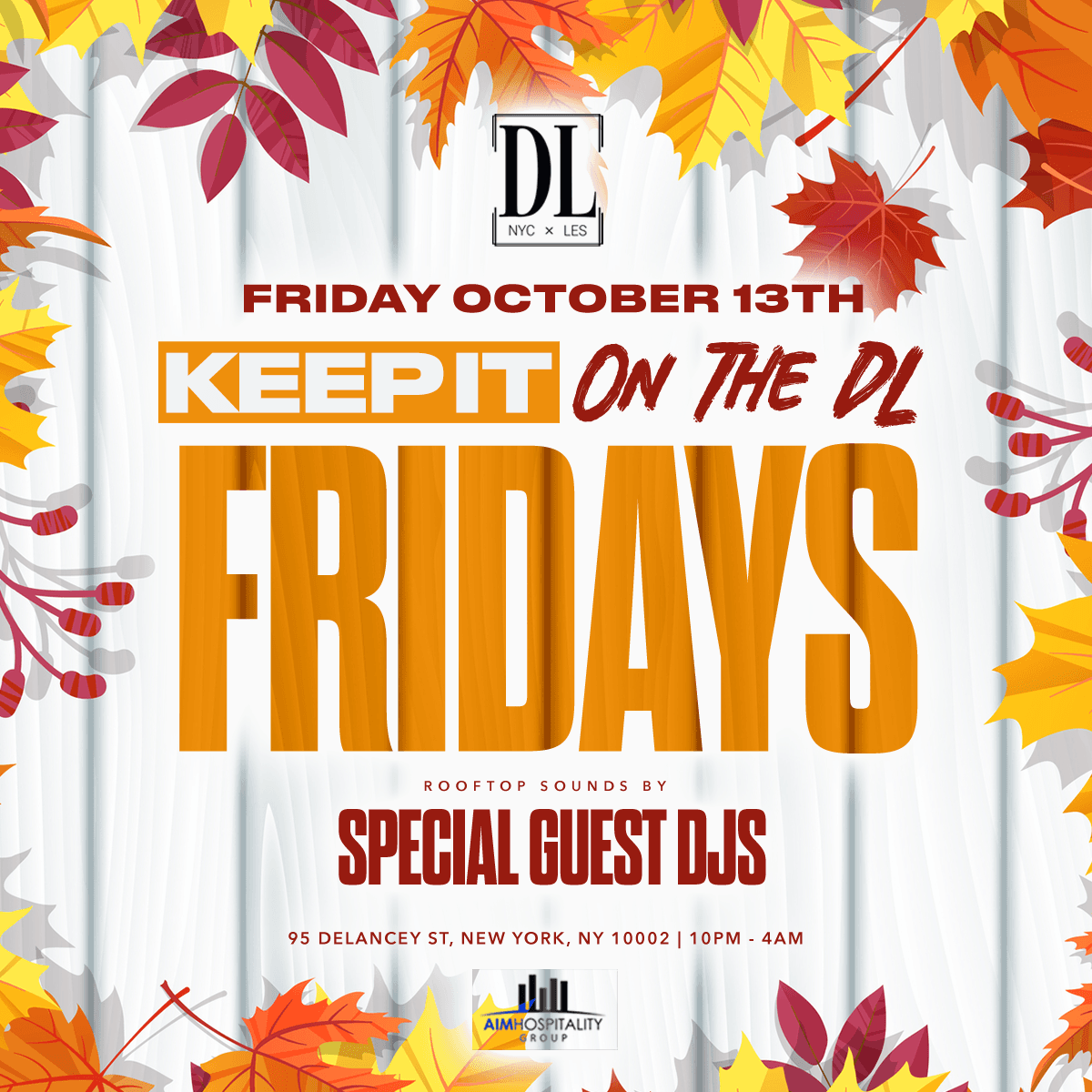 ANDREA’S PARTY: Friday @ The DL 10/13