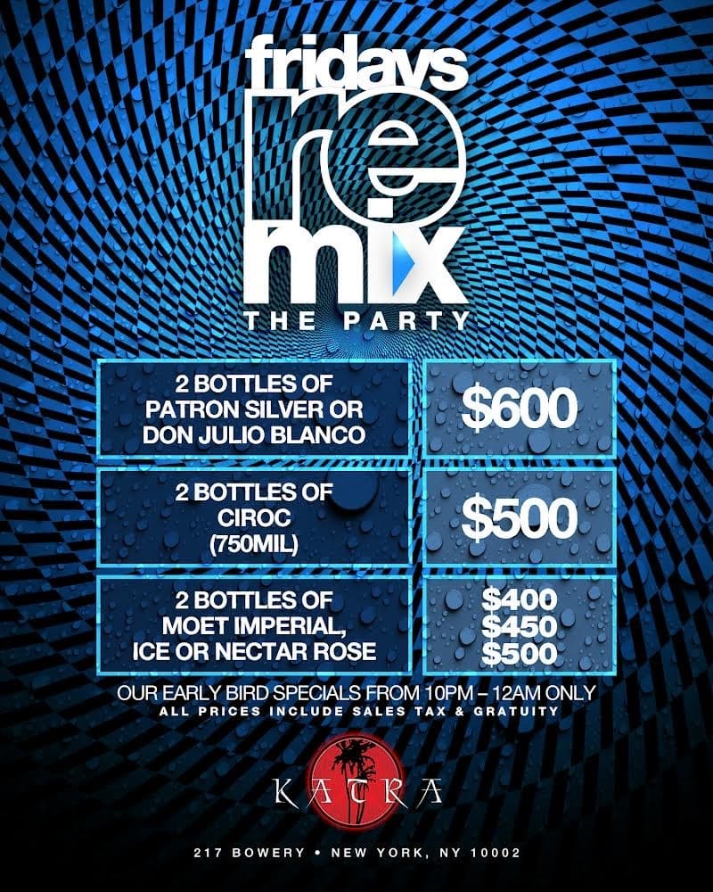 NYC Hip Hop vs Reggae Katra Lounge Remix Fridays FREE Gametight Guestlist