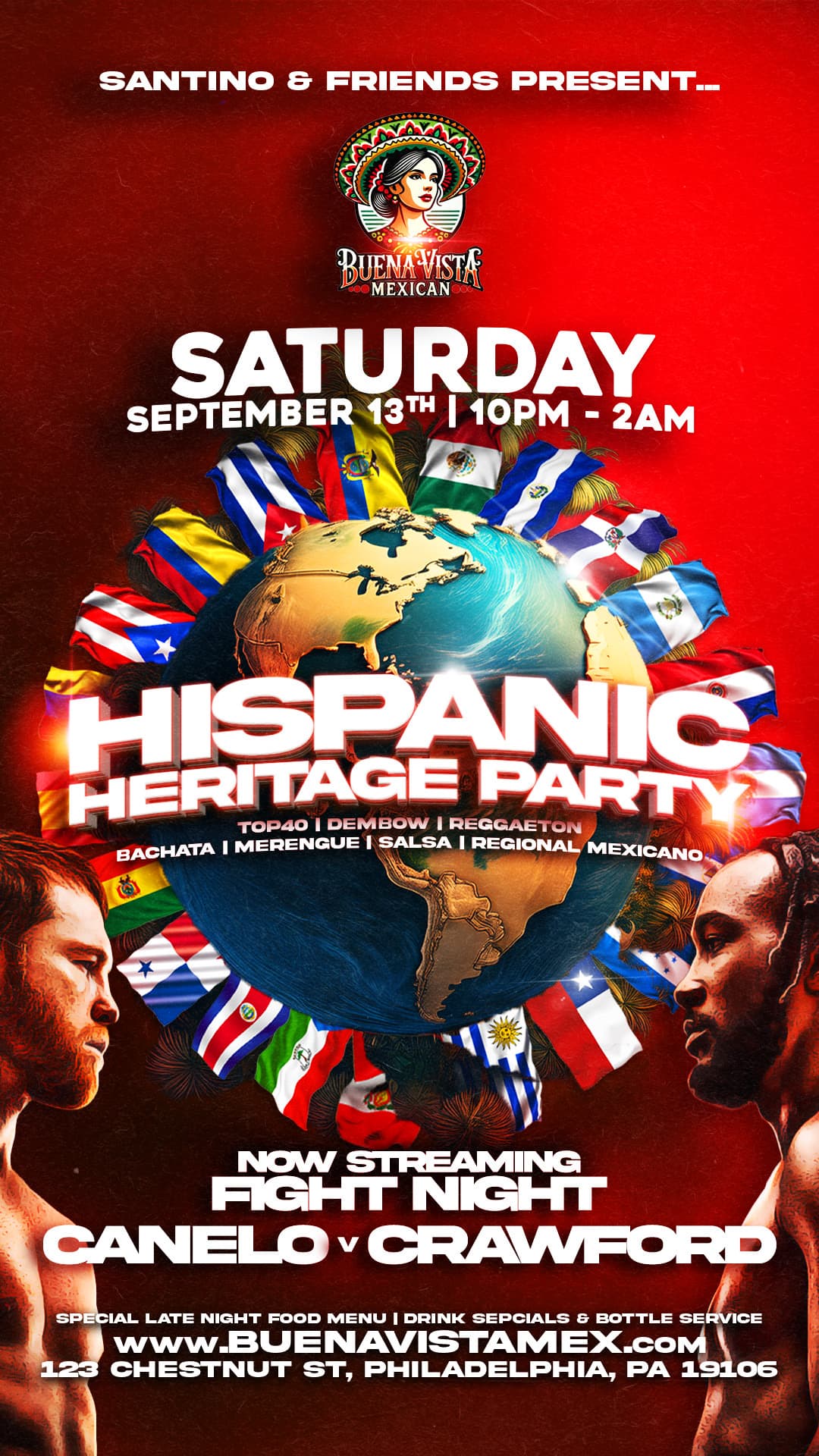 HISPANIC HERITAGE & CANELO VS CRAWFORD WATCH PARTY