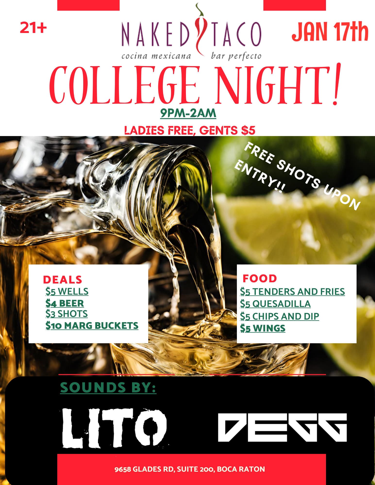 Naked Taco College Night 1/17