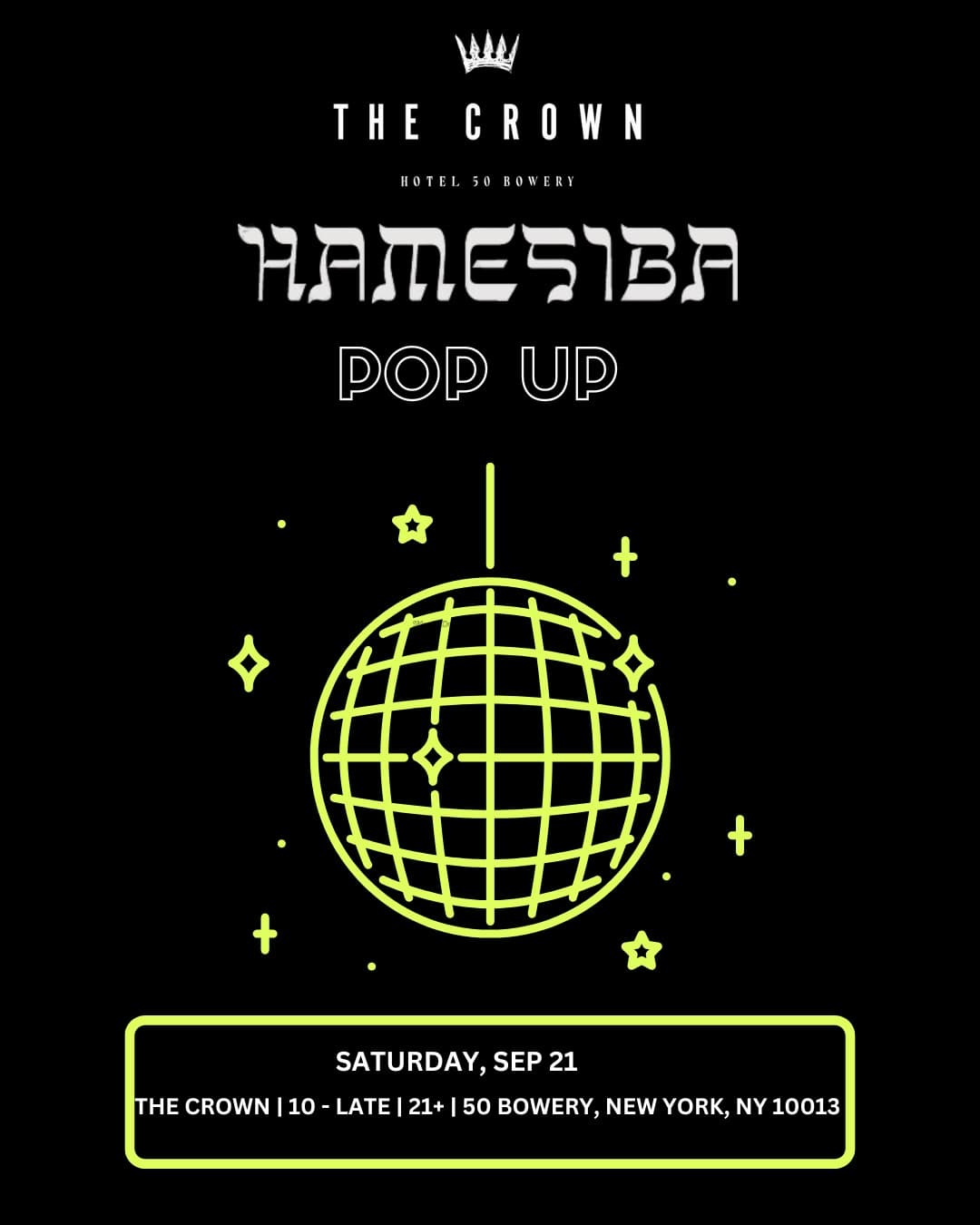 HAMESIBA POP UP @ THE CROWN