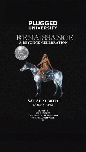 RENAISSANCE: A BEYONCÉ NIGHT 9/30 (18+) @ ROOM 52