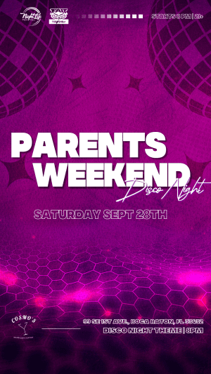 Parents Weekend Saturday @ Cosmo’s 9/28
