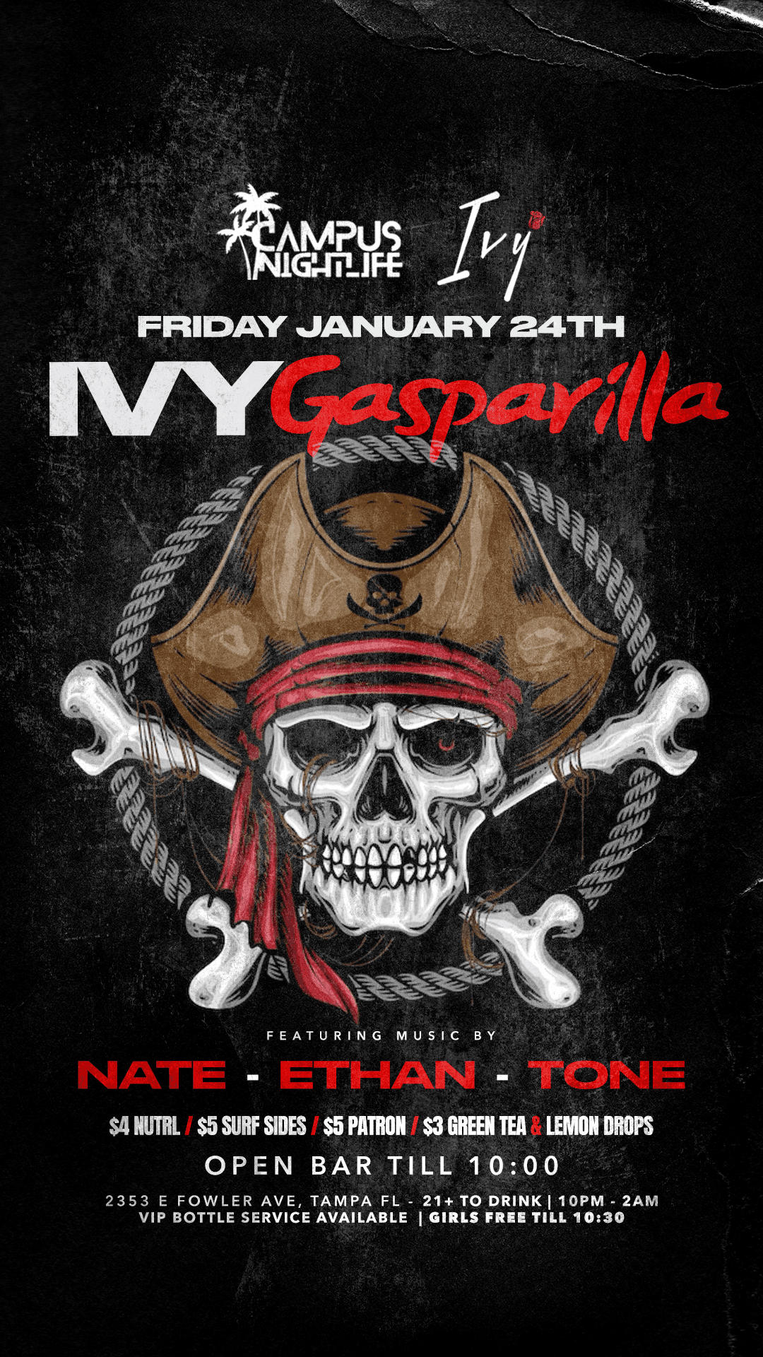 IVY COLLEGE FRIDAYS GASPARILLA EDITION