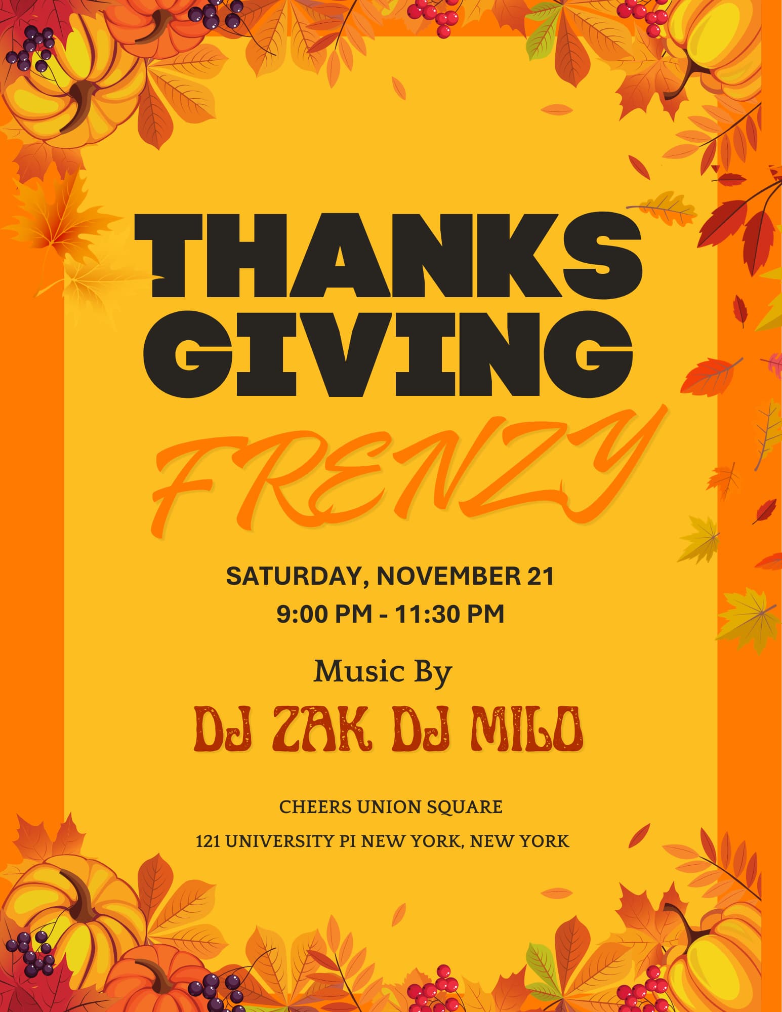 THANKSGIVING FRENZY 11/21