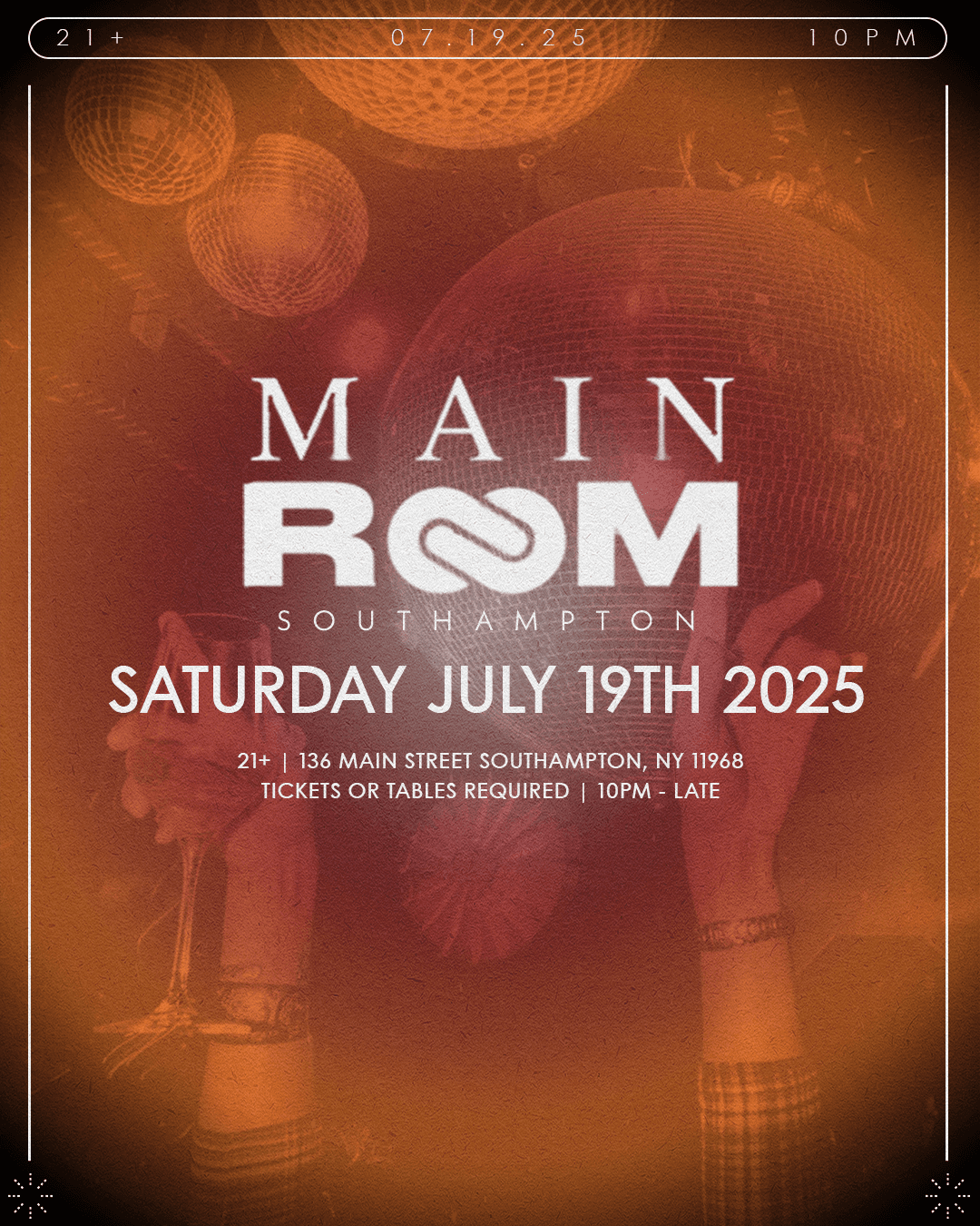 MAIN ROOM SATURDAYS 7/19