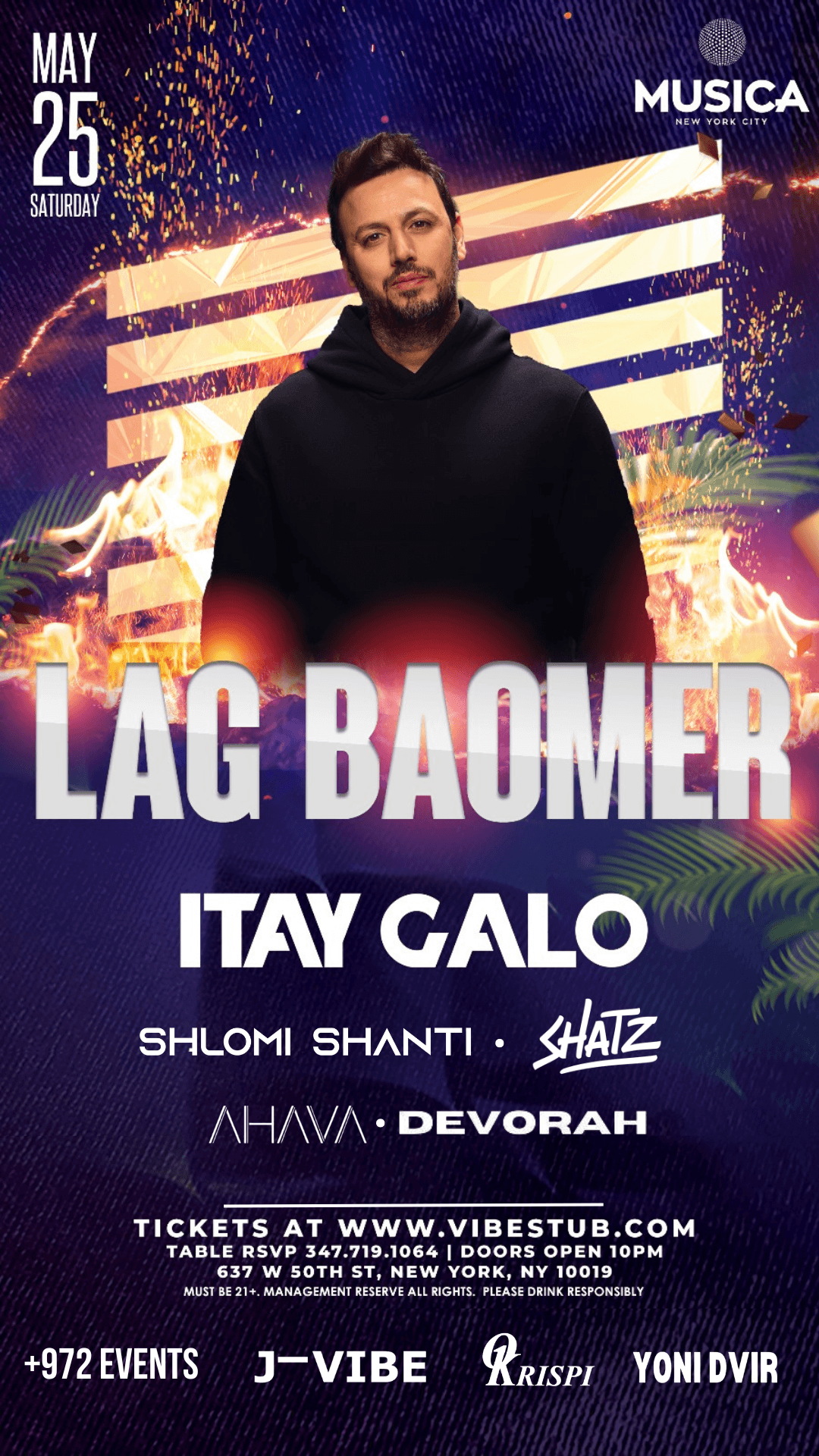 LAG BAOMNER 2024 with ITAY GALO @ Musica NYC - Saturday 5/25