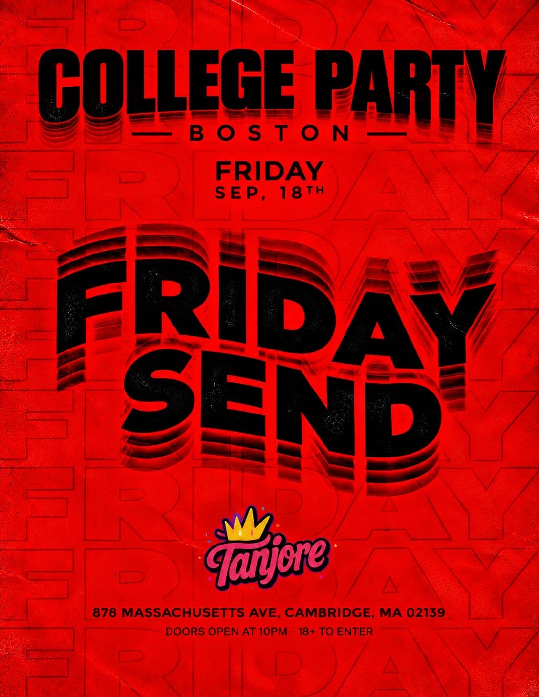(18+) FRIDAY SEND @ TANJORE 9/18