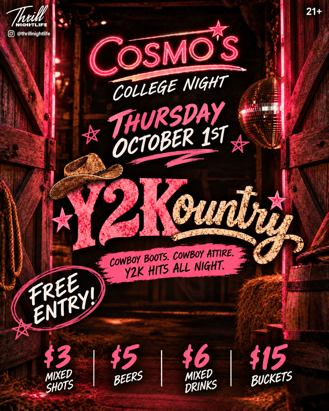 COSMO'S COLLEGE NIGHT 10/1