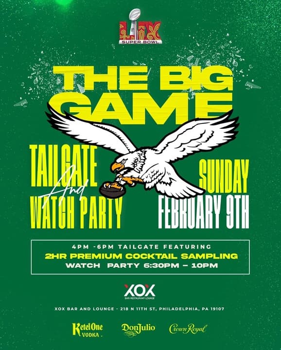 2*9 THE BIG GAME TAILGATE + VIEWING PARTY w/ 2HR COCKTAIL GIVEAWAY