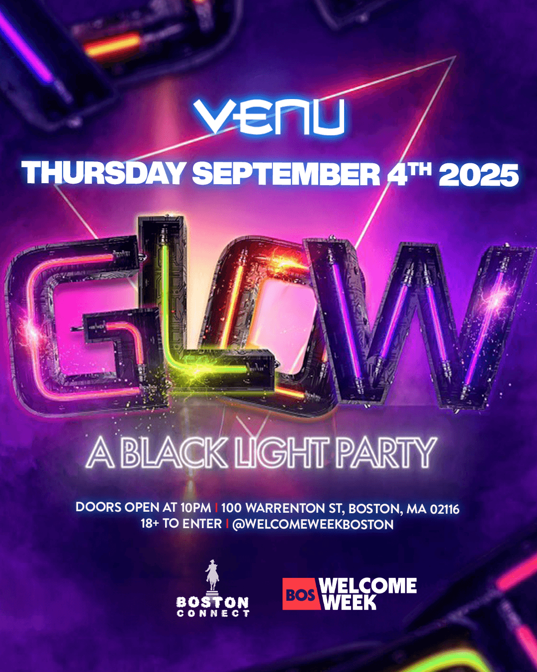 (18+) BOSTON WELCOME WEEK - GLOW PARTY