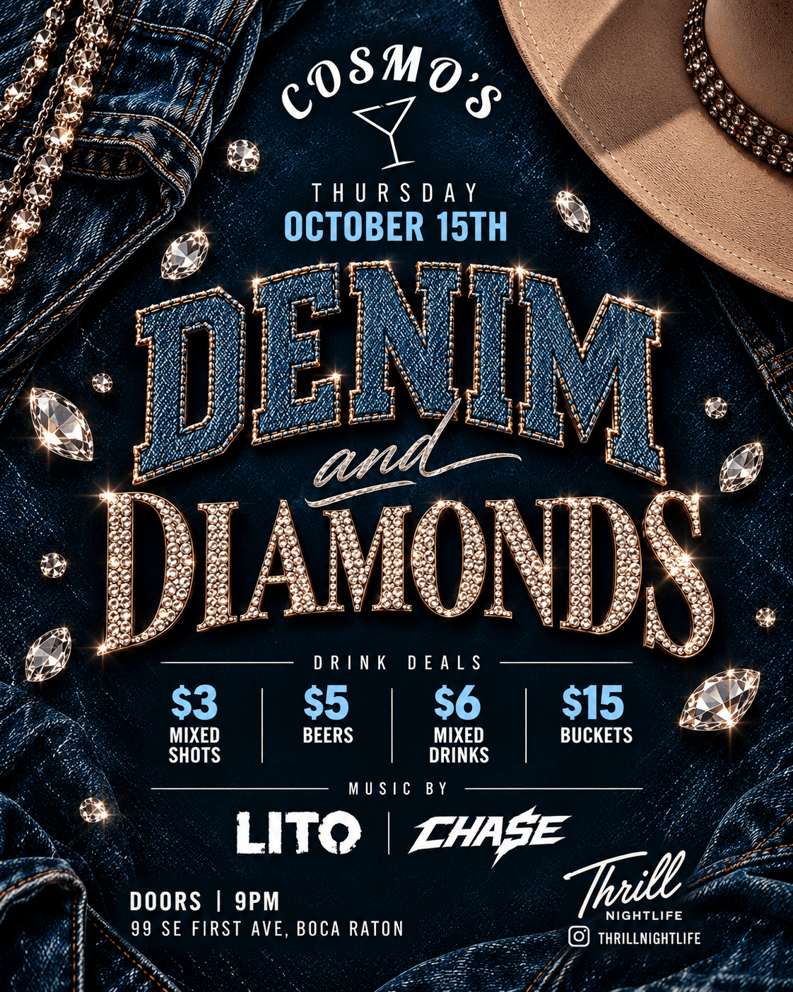 COSMO'S DENIM & DIAMONDS 10/15