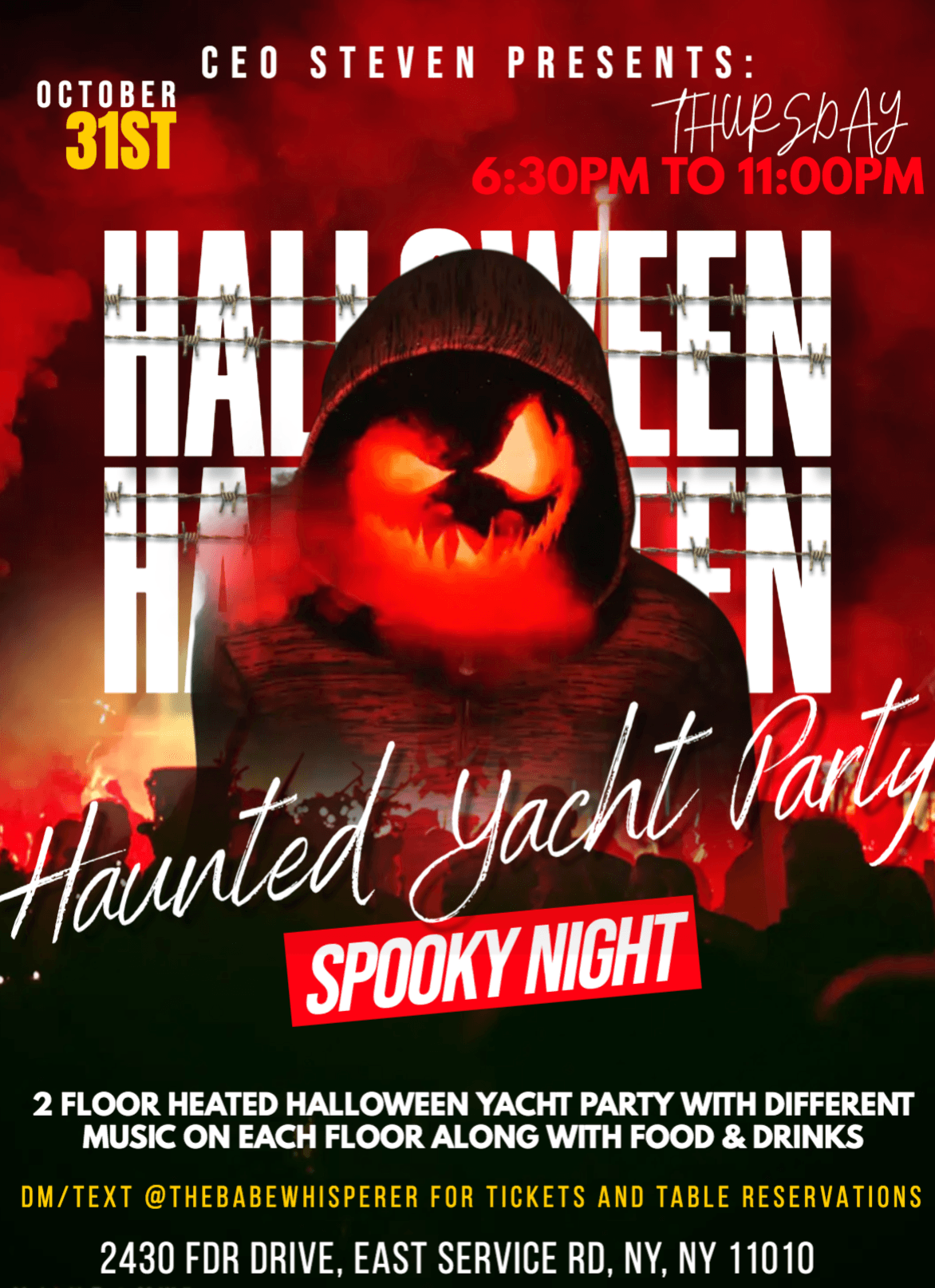 Haunted Yacht Party (Thurs 10/31)