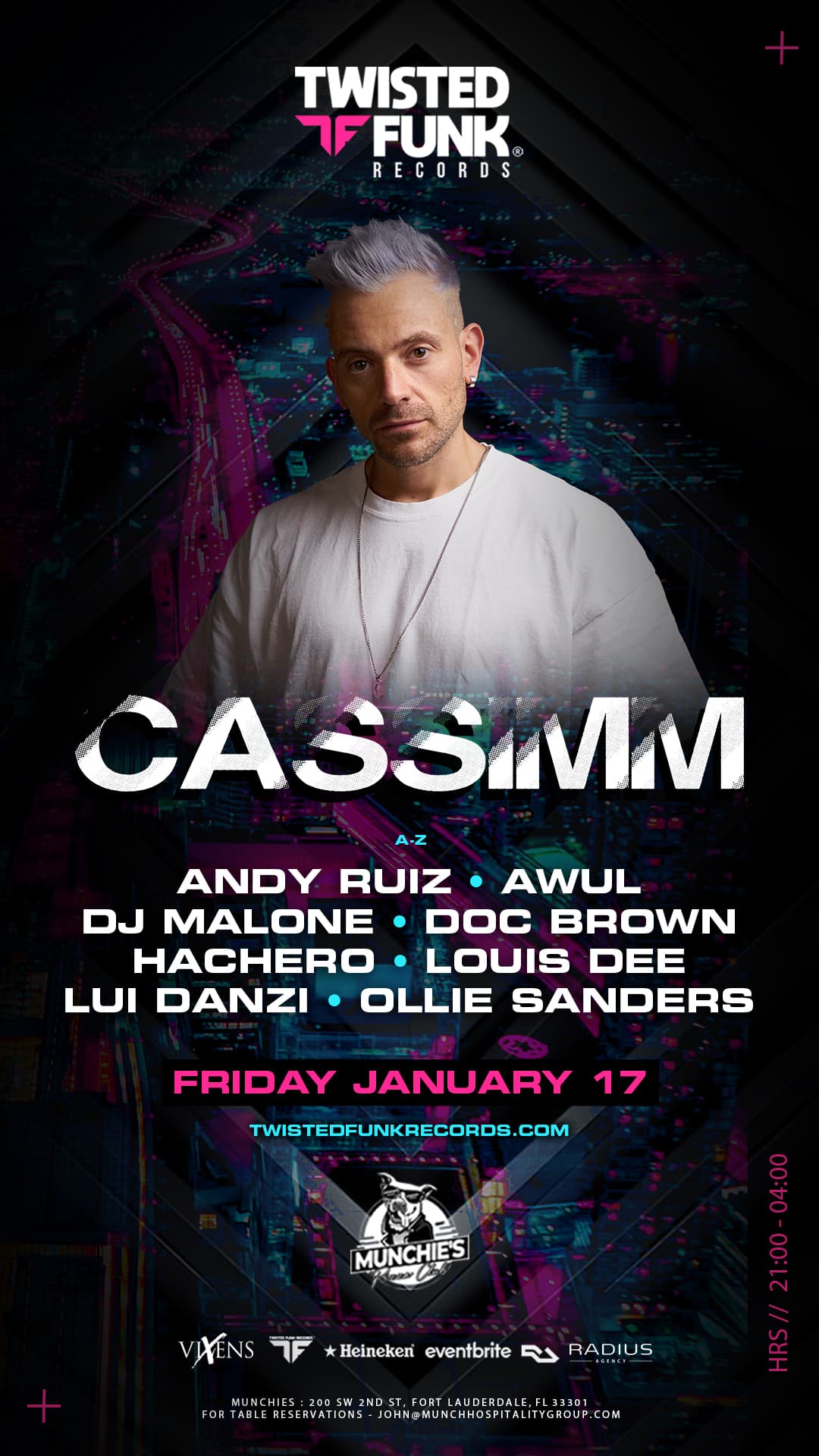 1/17 CASSIMM - TWISTED FUNK @ MUNCHIE'S FORT LAUDERDALE