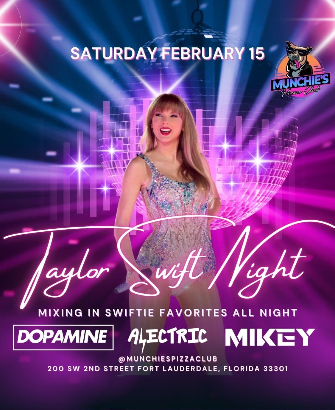2/15 TAYLOR SWIFT NIGHT @ MUNCHIE'S FORT LAUDERDALE