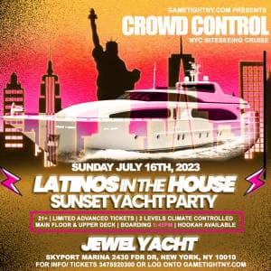 Latinos in the House Sunday Funday Summer Sunset Yacht Party Cruise