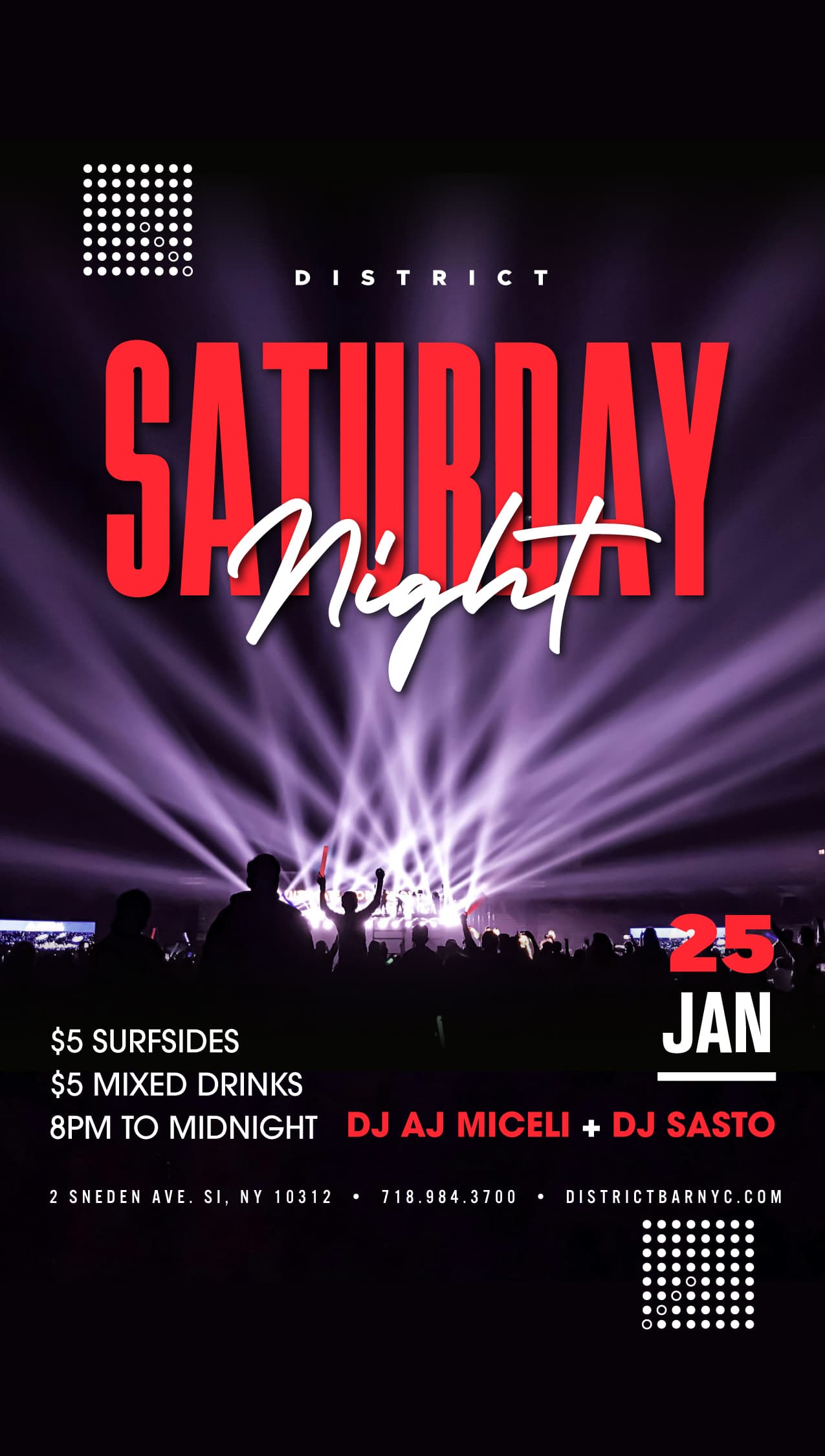 District Saturday - Jan 25th - DJ Sasto & AJ Micelli