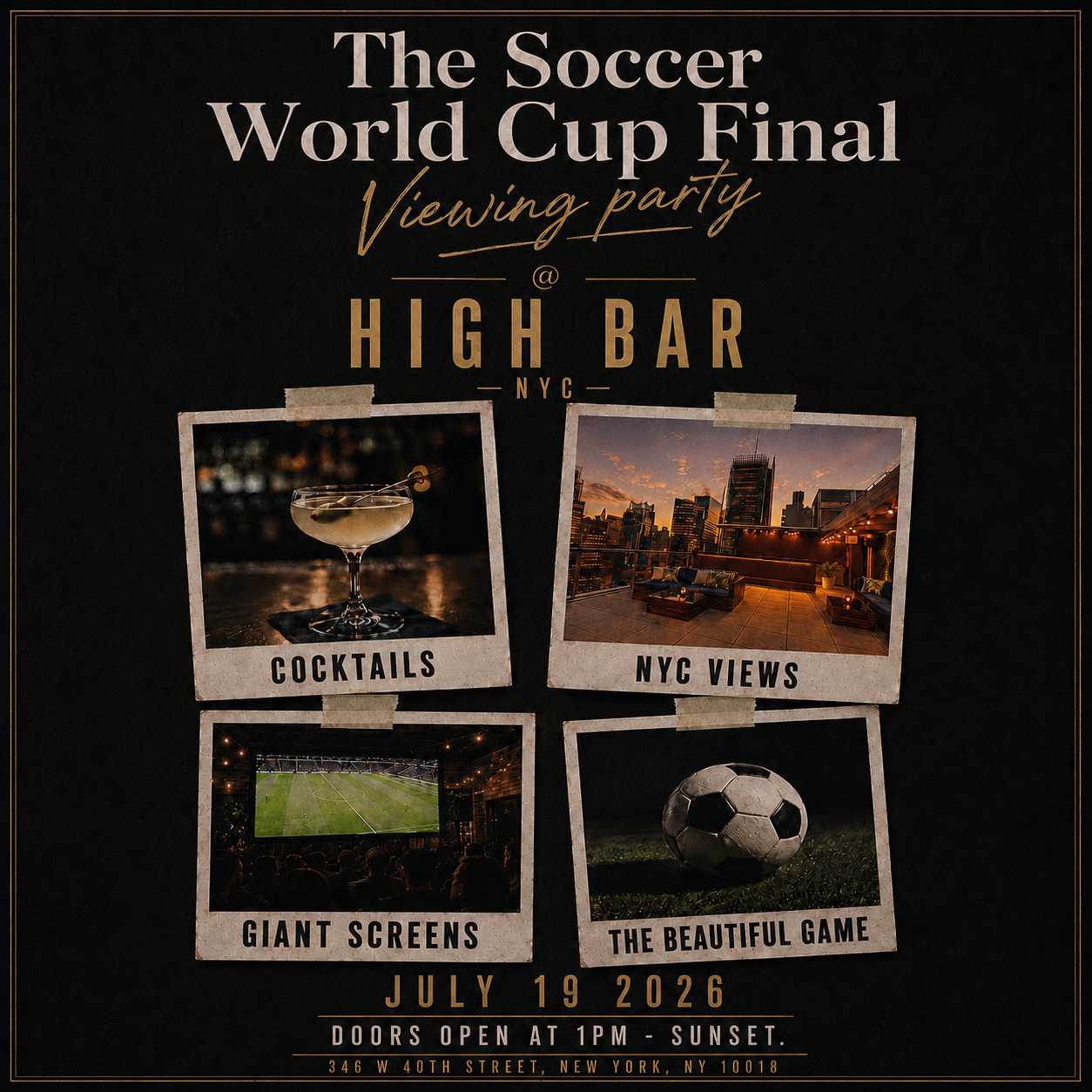 Soccer World Championship Final Game Viewing Party at Highbar