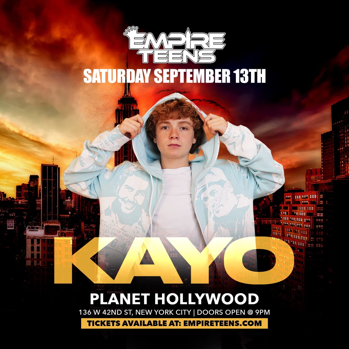 BACK TO SCHOOL WITH KAYO 9/13 @ PLANET HOLLYWOOD