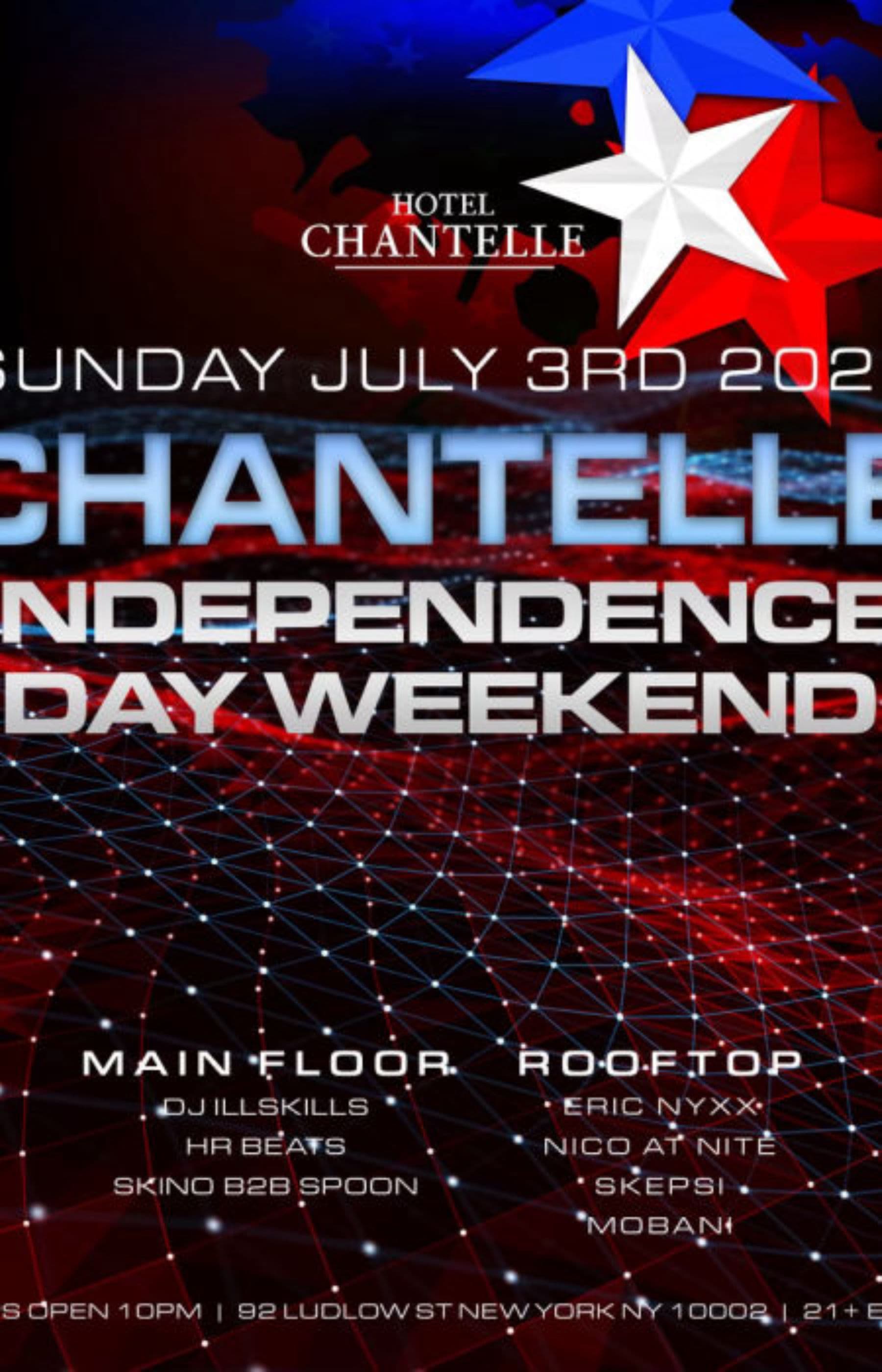 4th Of July Weekend Party @ Hotel Chantelle Rooftop - Sunday 7/3