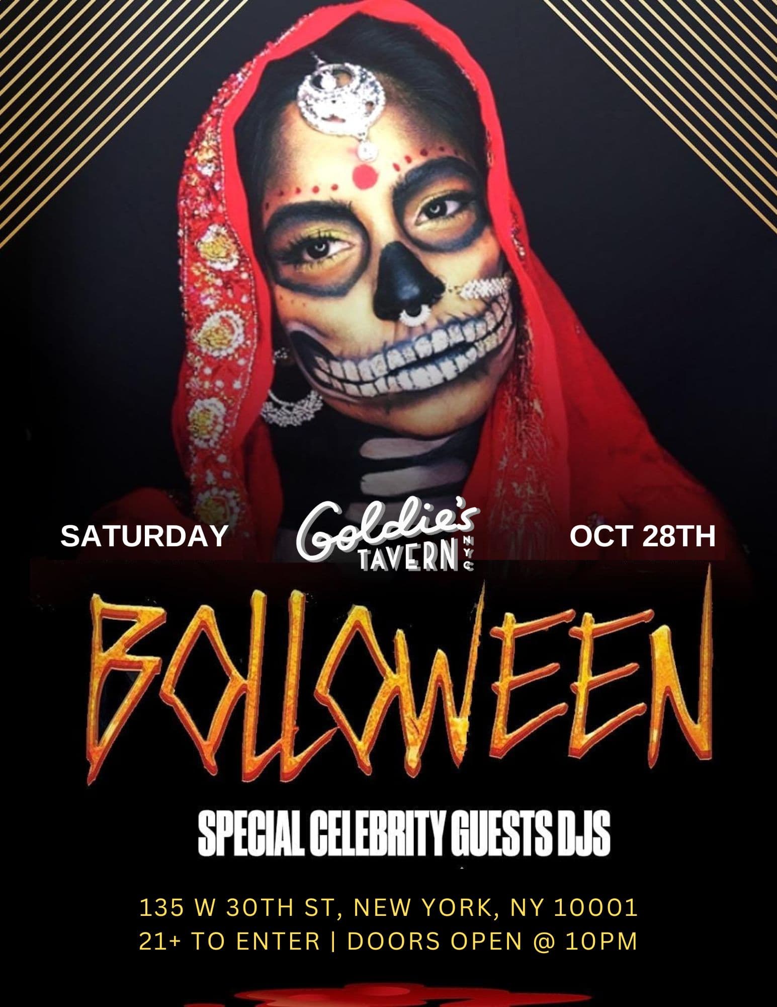 Bollywood Halloween Party @ Goldies Tavren- Saturday 10/28