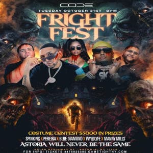 Fright Fest at Code Astoria Queens 2023 Costume Prizes, Live Djs