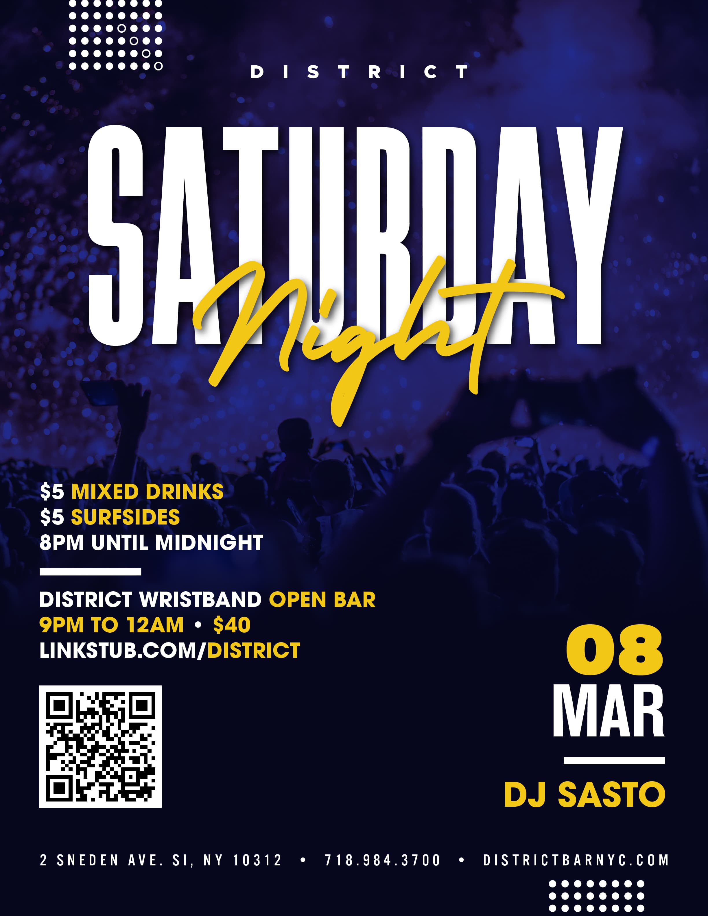 District Saturday - March 8th - DJ Sasto