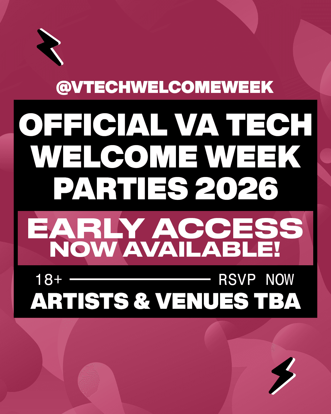 OFFICIAL VT WELCOME WEEK PARTIES 2026